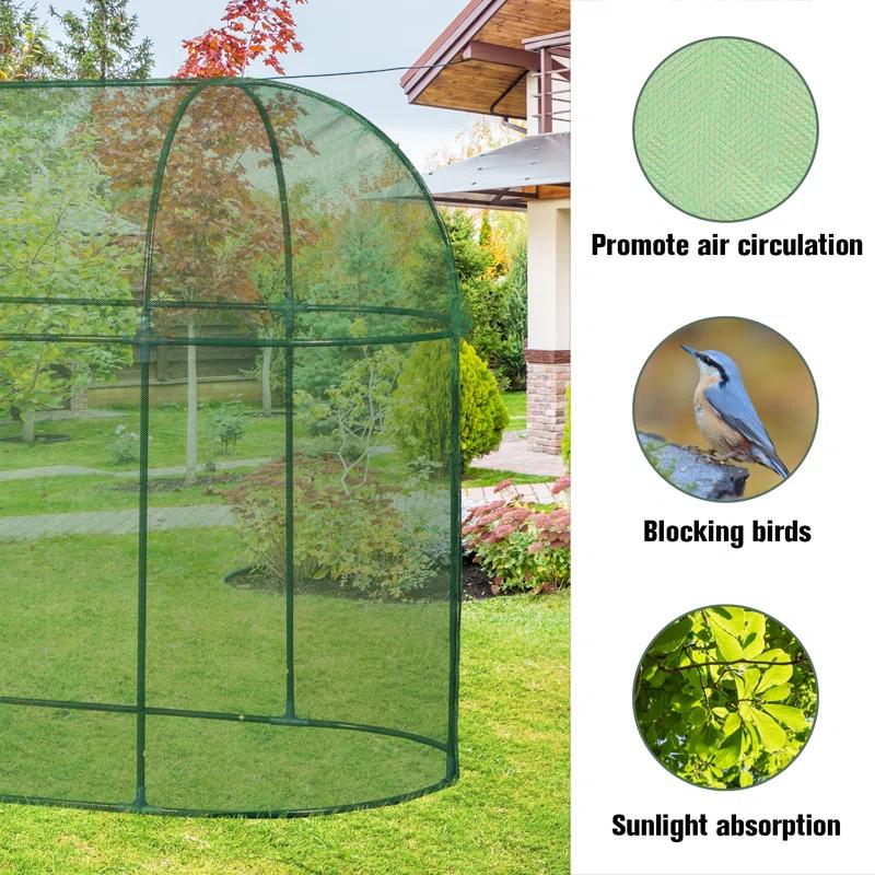 Aoodor Crop Cage 10' x 3.3' x 5' Plant Protection Tent, Fruit Cage Netting Cover