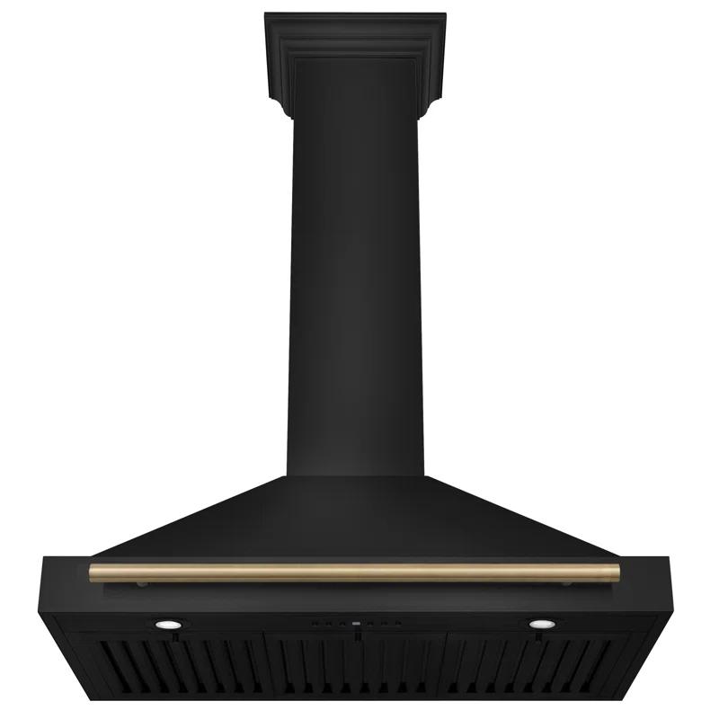 ZLINE ZLINE 36 in. Autograph Edition Black Stainless Steel Wall Mount Range Hood W/ Accent Handle BSKB4Z-36-CB