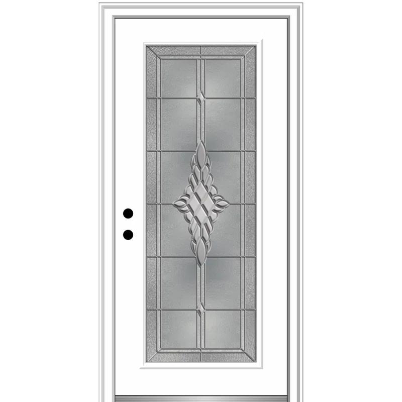 MMI DOOR Grace 81.75'' Glass Fiberglass Front Entry Doors