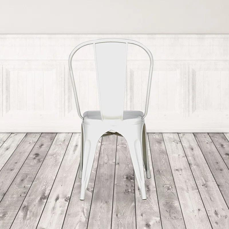 Amerivend Works 17'' H Metal Stacking Side Chair (Set of 2)