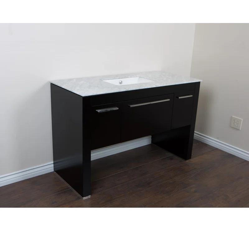 Bellaterra Home 55.3'' Single Bathroom Vanity with Marble Top