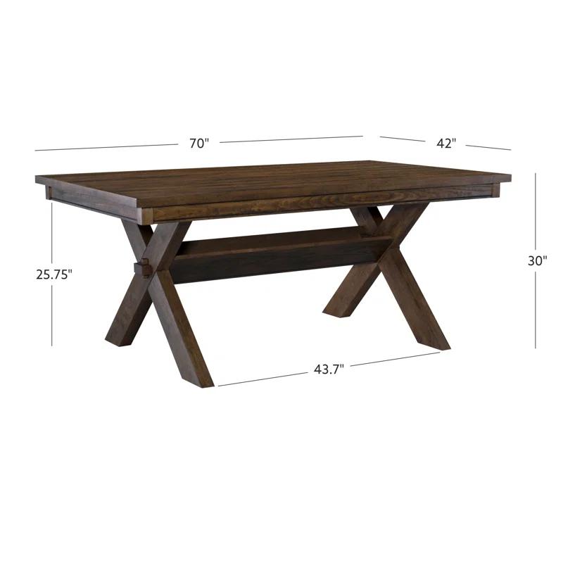 Kelly Clarkson Home Gigi 70" Solid Wood Farmhouse Trestle Base Dining Table