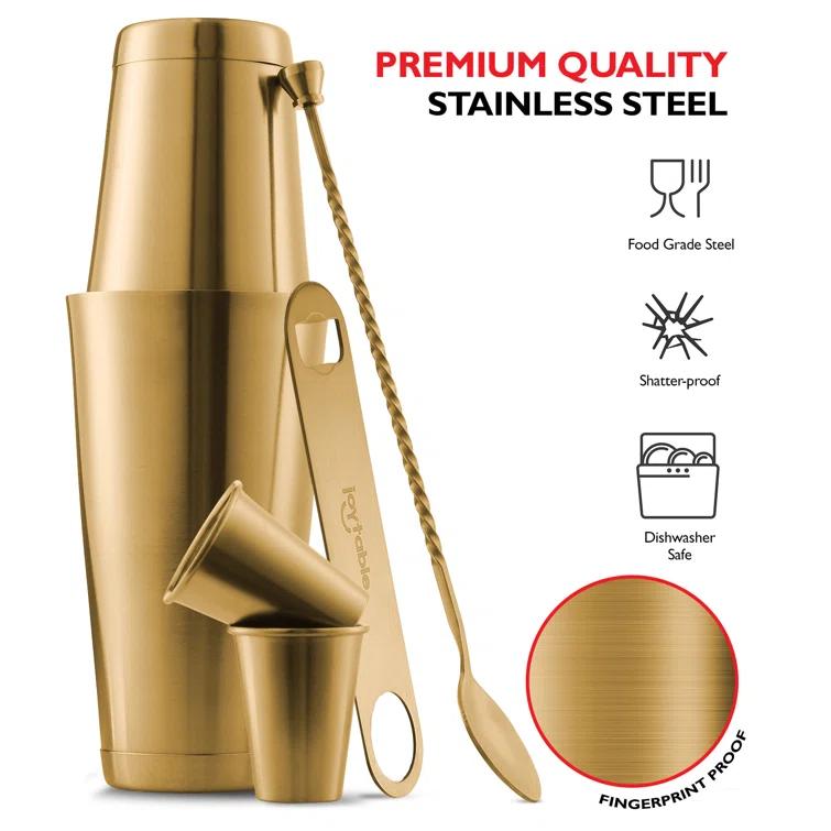 Joytable Joytable 16 Piece Stainless Steel Cocktail Shaker Bar Tool Set With Stand