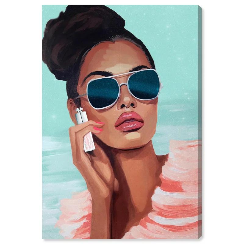 Art Remedy Pink is Her Color Canvas Retro Glam Art Prints by Art Remedy
