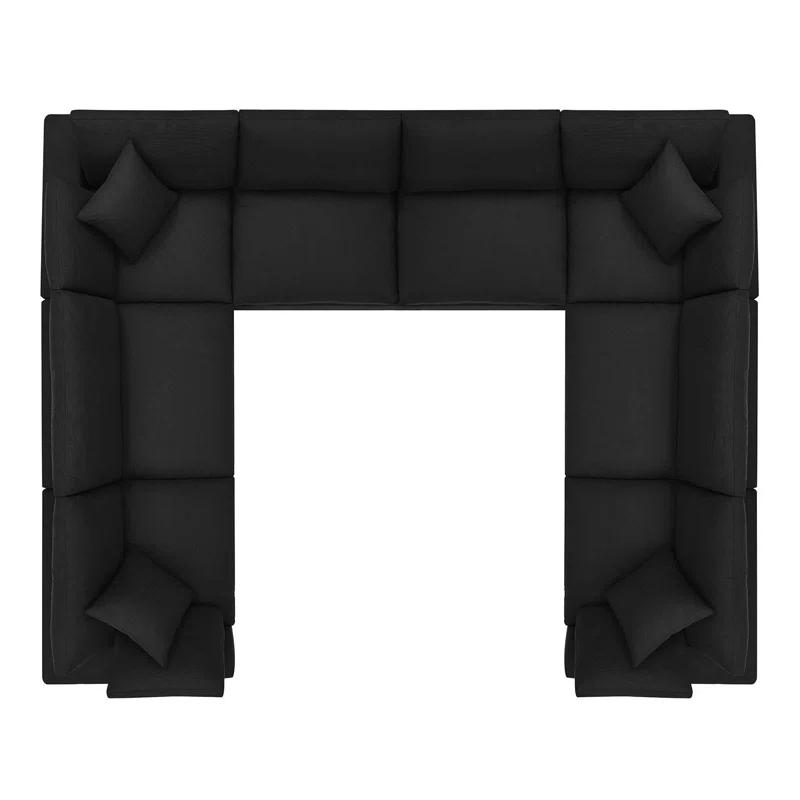 Modway Commix Down-Filled Overstuffed Upholstered Sectional Sofa Set, 8 Piece U Shape | Wayfair