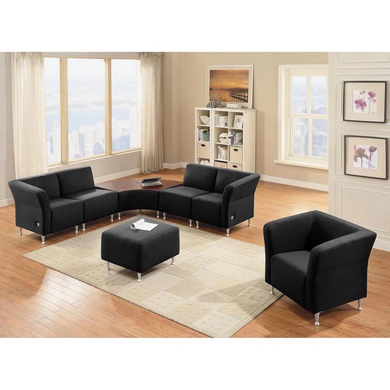 Lorell Fuze Faux Leather Ottoman