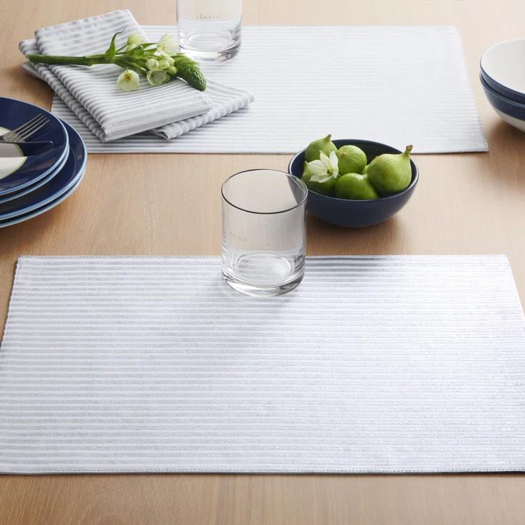kate spade new york KATE SPADE NEW YORK Hand Painted Shirting Stripe 4-Pack Placemat Set 13”x19” (Set of 4)