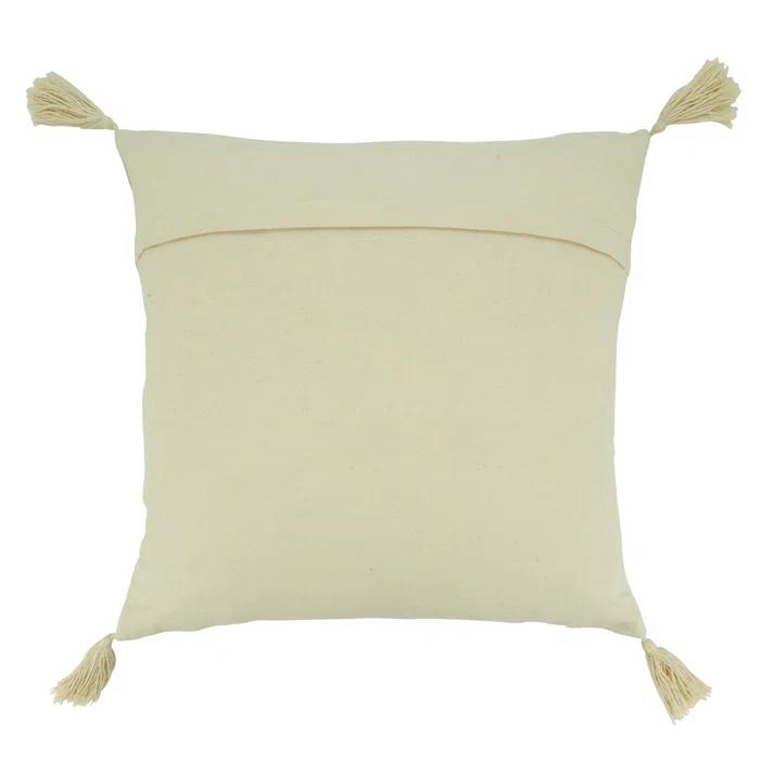 Saro Gianni Collection Tassels Cotton Throw Pillow