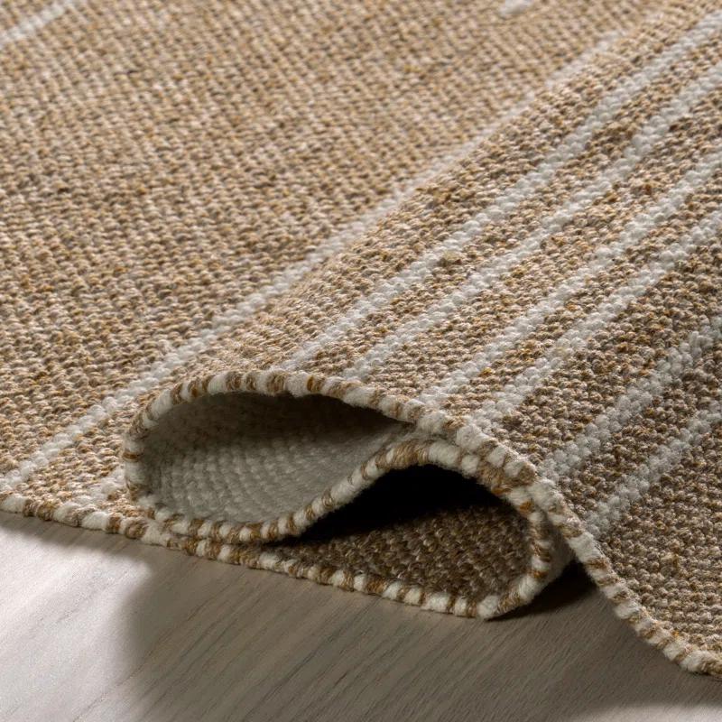 Breakwater Bay Amariana Reversible Striped Wool Area Rug
