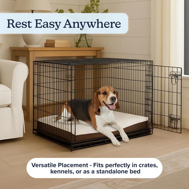 PETMAKER Orthopedic Dog Bed - Memory Foam Crate Mat with Machine Washable Cover