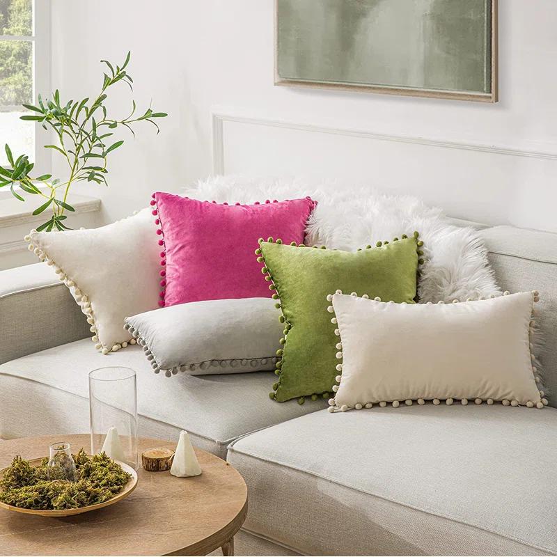 Phantoscope Pom Pom Cover Pillow Cover (Set of 2)