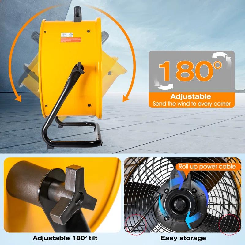 iLIVING iLIVING ILG8TF18-DC 18 in. Low Noise Turbo Fan 4100 CFM 3-Speed Portable Air Circulator for Shop, Office, Greenhouse, Home and Warehouse