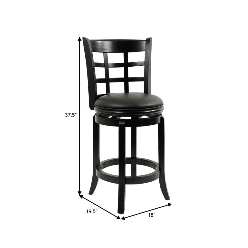Benjara Swivel Solid Wood Counter Stool
