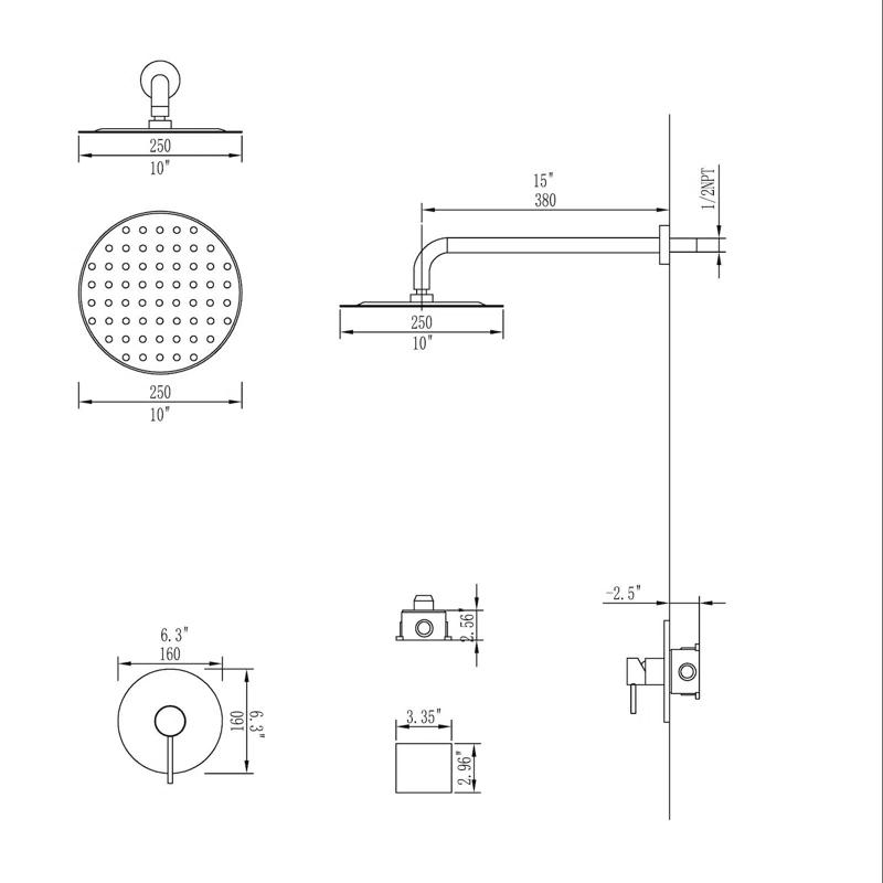 CENSTEEL All-In-One Kit with Rough in-Valve CLYHSY01