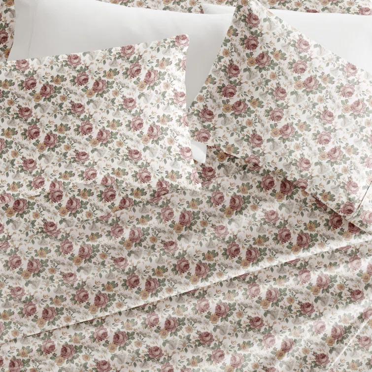 IEnjoy Home 4 Piece Sheet Set Patterned Microfiber Ultra Soft Bedding in Floral Dream & Reviews | Wayfair