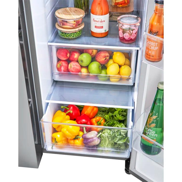 LG 23 Cu. Ft. Side-By-Side Counter-Depth Refrigerator With Smooth Touch Dispenser LRSXC2306S