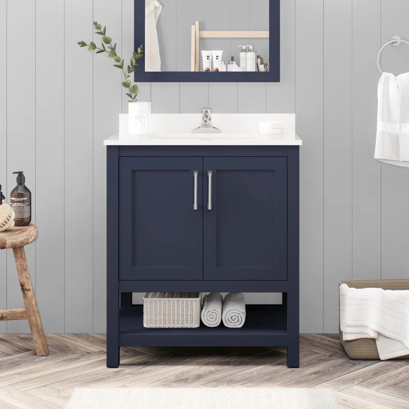 OVE Decors Vegas 30" Midnight Blue Single Bathroom Vanity Set