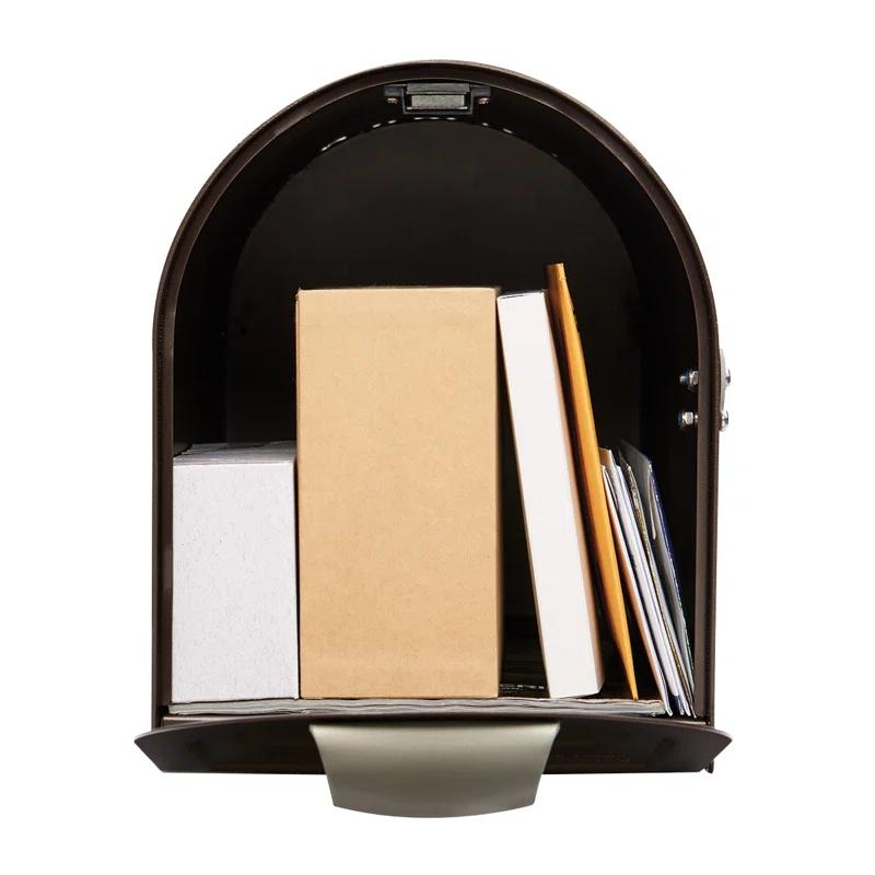 Architectural Mailboxes Northpointe Large Steel Post Mount Mailbox Venetian Bronze