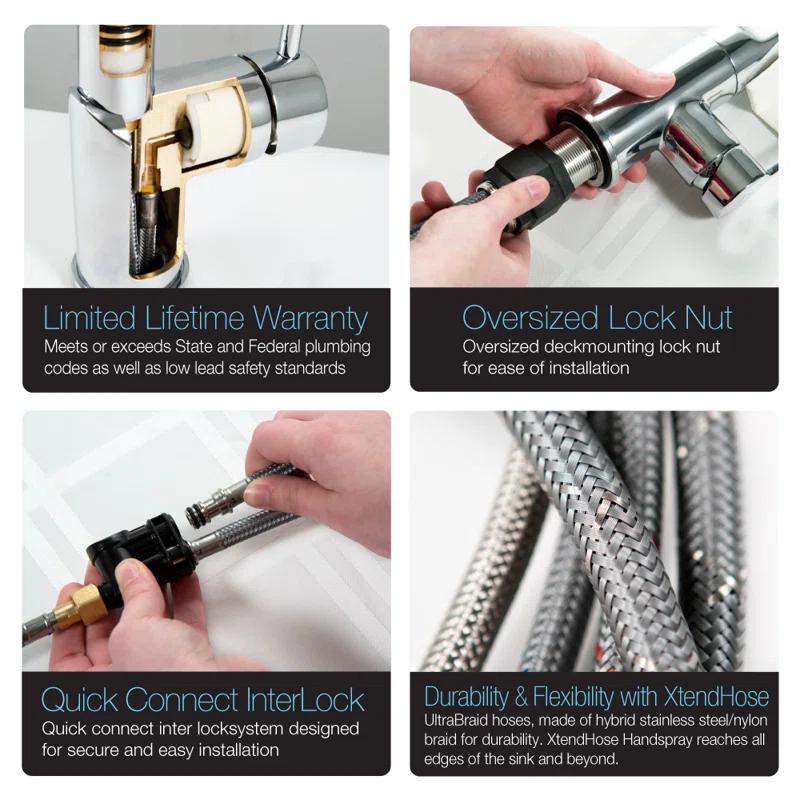 Houzer CHASS-682-BN Houzer Charlotte Kitchen Faucet with Side Spray