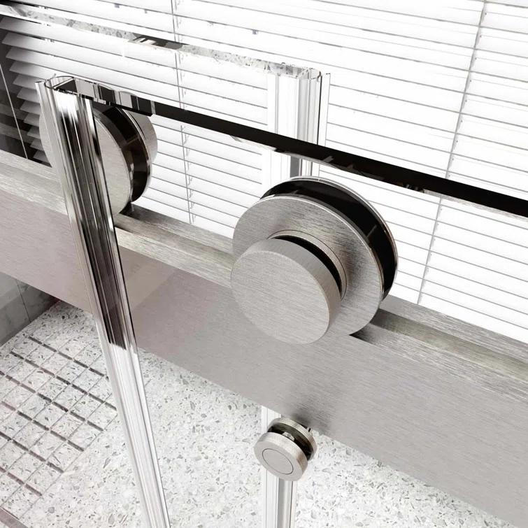 Tusuton 56'' - W x 76'' H Door Frameless Shower Door with JB240508-39