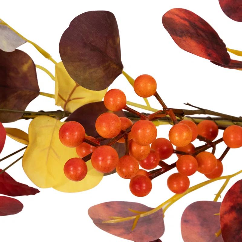 Northlight Seasonal 5' x 8" Berries and Maple Leaves Artificial Fall Harvest Garland Unlit