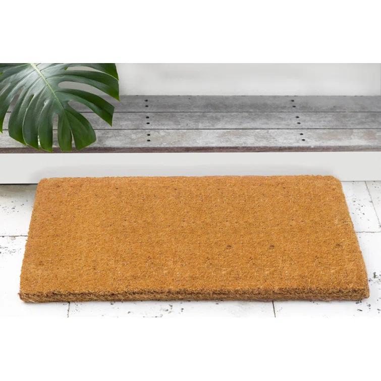 Ophelia & Co. Alece Extra Thick Outdoor Doormat Handwoven Durable Natural Coir Entryway Front Door Porch Patio
