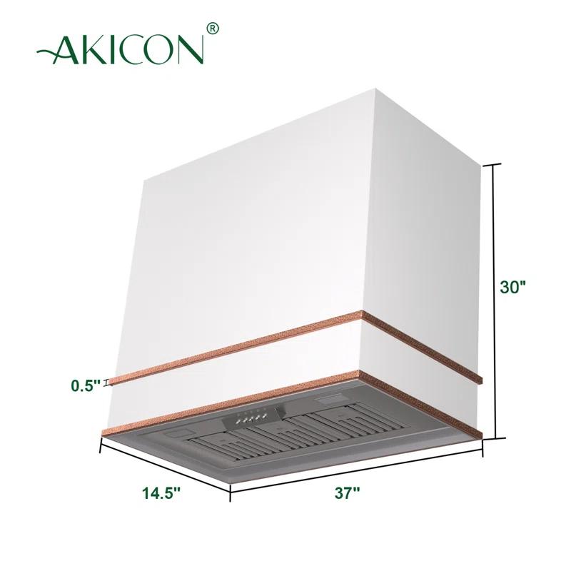 Akicon Akicon 36" Stainless Steel 600 CFM Ducted (Vented) Wall Mounted Required Range Hood