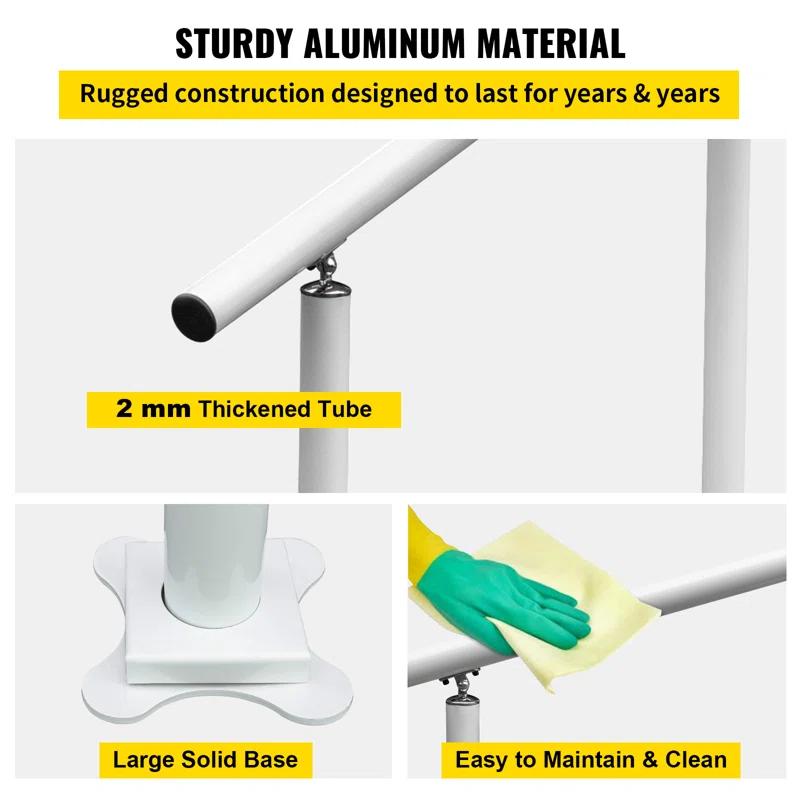VEVOR VEVOR Outdoor Stair Railing Kit Aluminum Handrail for 3/4 Steps