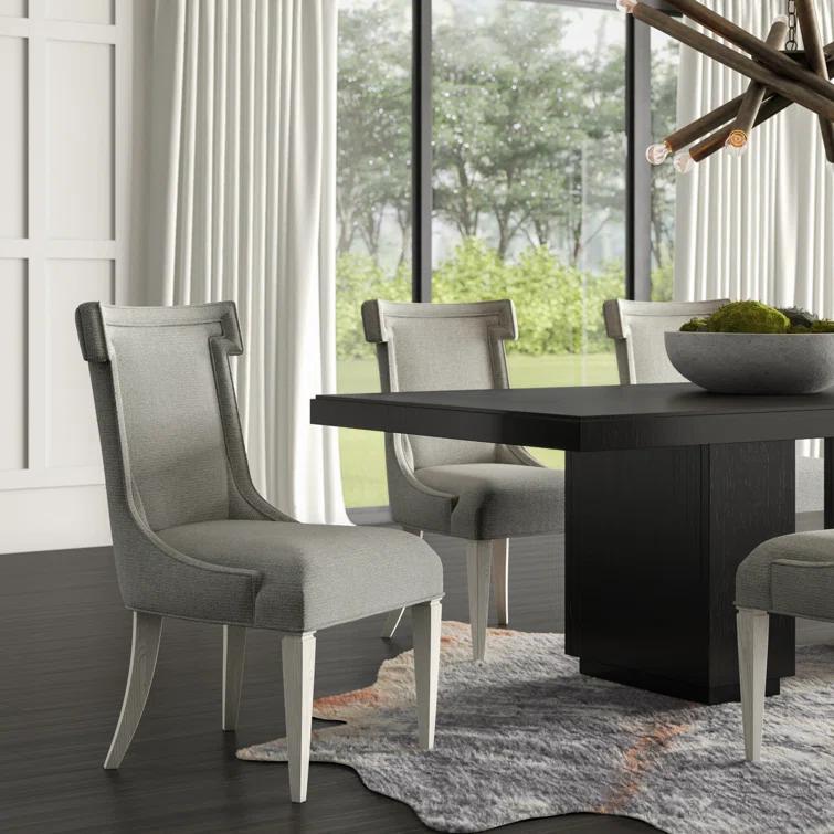 Bernhardt Domaine Blanc Upholstered Side Chair in Gray