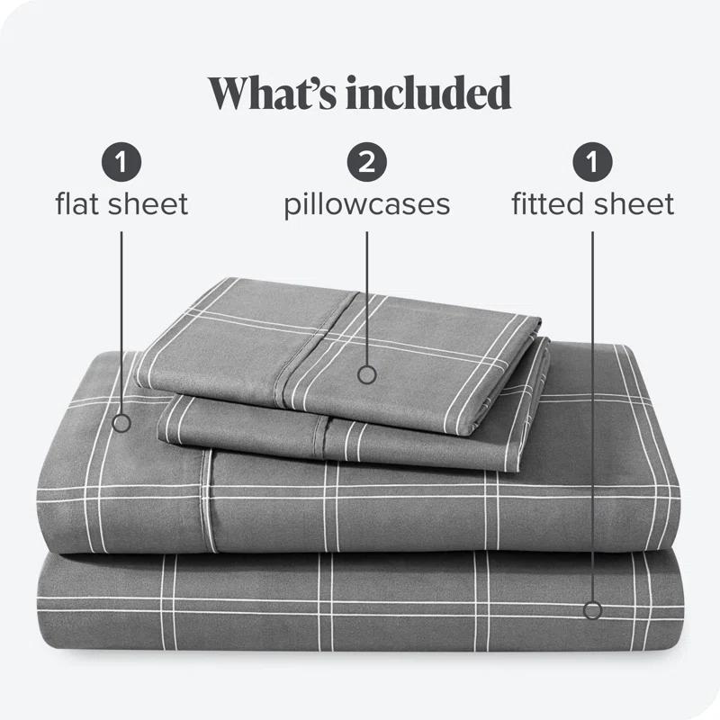 Bare Home Plaid Microfiber Sheet Set | Wayfair