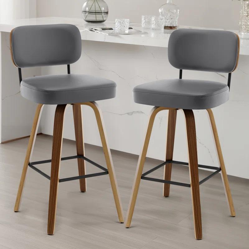 Corrigan Studio® Logreira Swivel Upholstered Counter & Bar Height Stool (Set of 2)