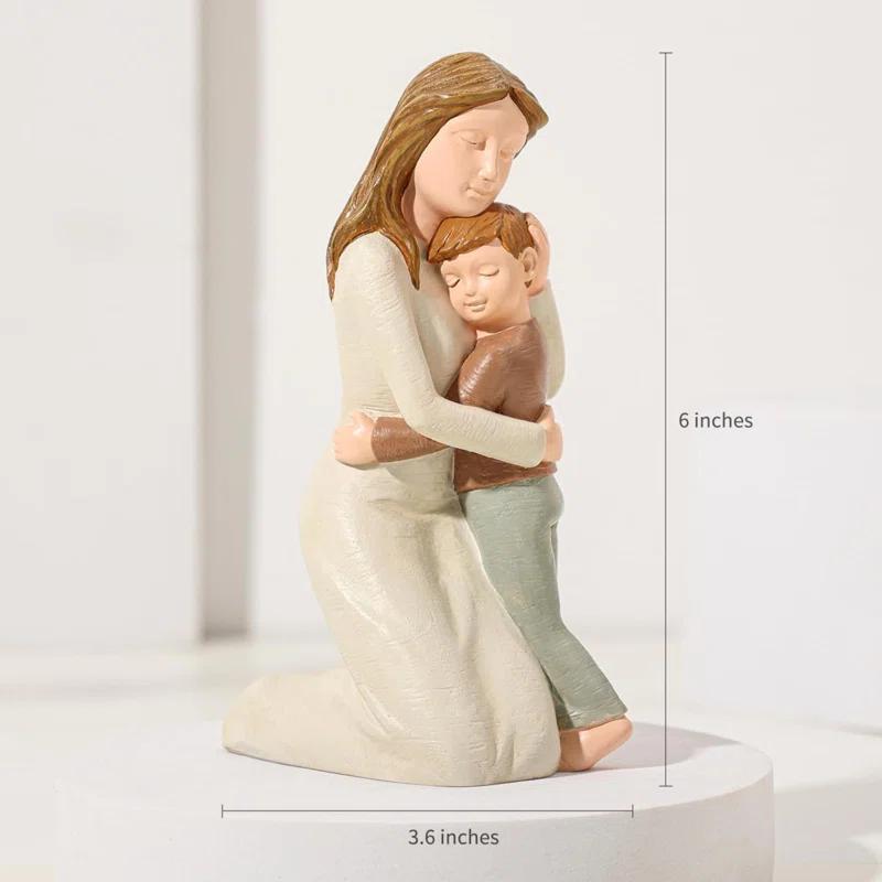 ToccoLeggero Mother And Son Figurines, Sculpted Hand-Painted Mom And Son Statues Gifts For Mother’S Day Anniversary Birthday | Wayfair