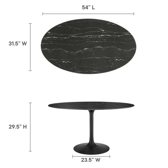 Modway Modway Lippa Oval Artificial Marble Dining Table