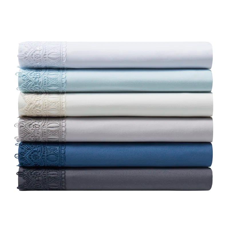 Tradelinker Bamboo 1800 Thread Count 3 Line, Lace or Solid Deep Pocket Sheet Set (4pc) (Set of 4)