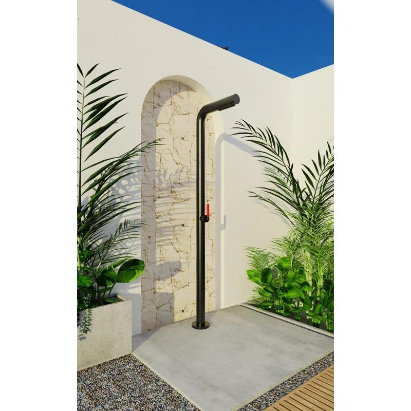 DAX Stainless Steel Free Standing Outdoor Shower and Footwash Spout