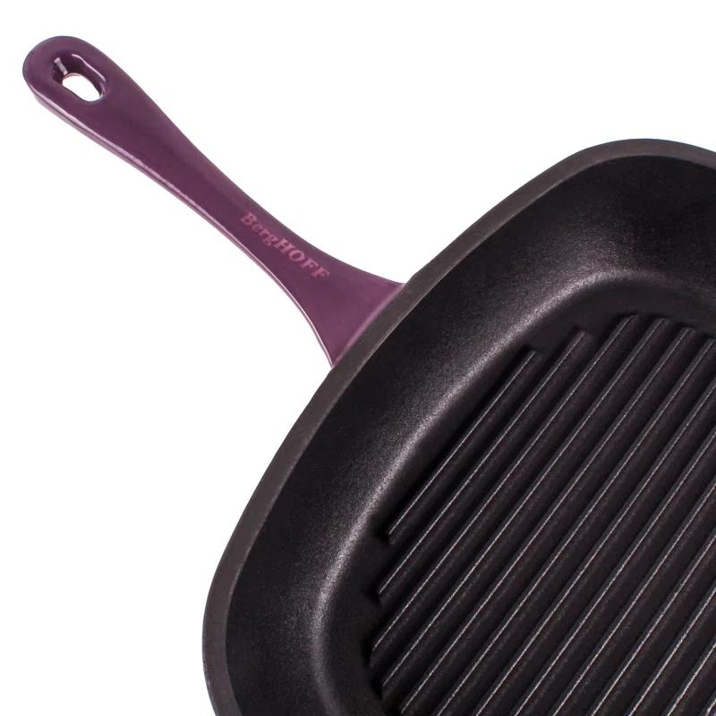 BergHOFF BergHOFF Neo 4 Pc Cast Iron Cookware Set with Fry Pan, Grill Pan, and 5Qt. Covered Dutch Oven