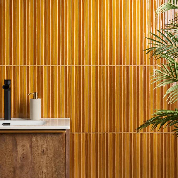 Vivanta 5.27 In. X 17.71 In. Glossy Ceramic Mosaic Elongated Subway Wall Tile (8 Sheets / Box)