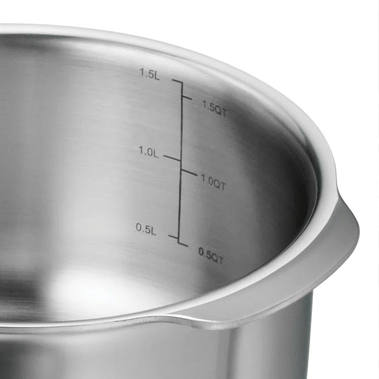 Tramontina Tramontina Utsava Tri-Ply Clad Stainless Steel Tope with Lid, Patila Pot for Indian Cooking