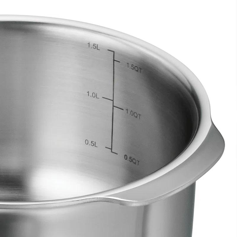 Tramontina Tramontina Utsava Tri-Ply Clad Stainless Steel Tope with Lid, Patila Pot for Indian Cooking