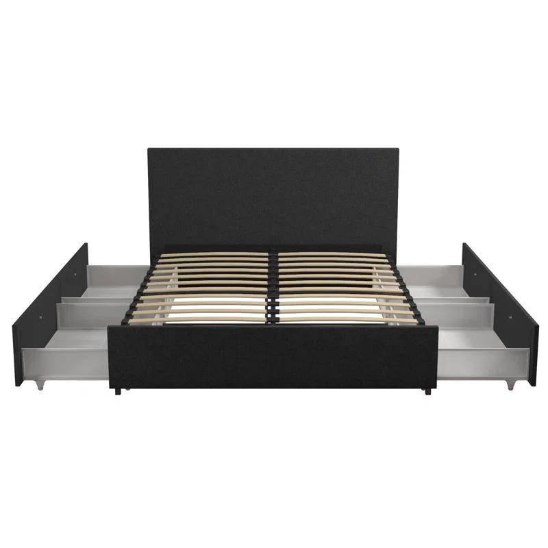 Novogratz Kelly Upholstered Unfinished Platform Storage Bed
