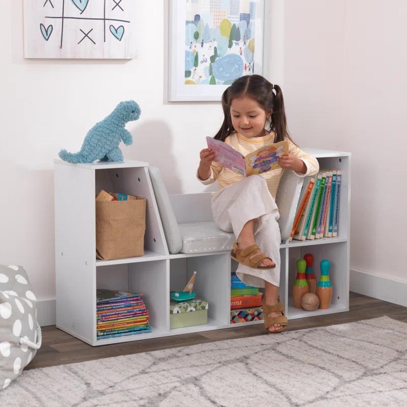 KidKraft Bookcase with Reading Nook, 6 Shelves