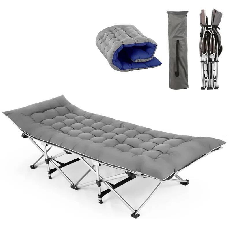 Himimi Portable Folding Camping Cot Sleeping Cot with Carry Bag and Mattress for Travel, Camping, Outdoor