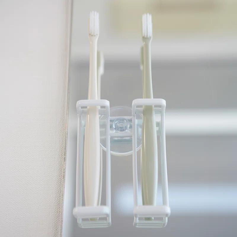 Yamazaki Home Tower Yamazaki Home Toothbrush Holder, Suction Cup Organizer For Bath, Steel, Water Resistant