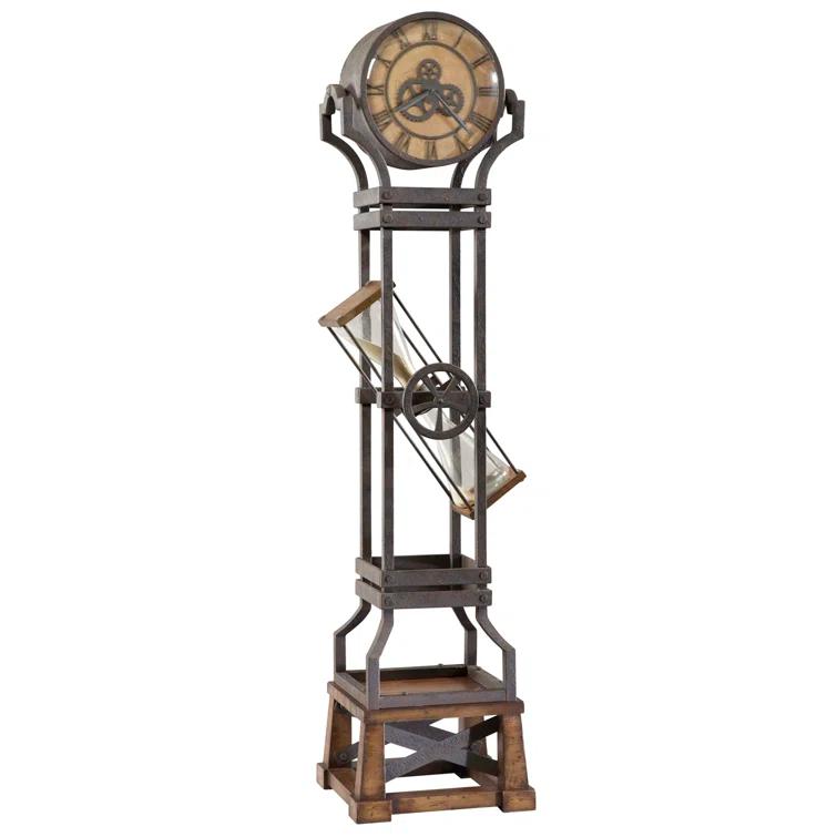 Howard Miller® Hourglass 77.5'' H Metal Grandfather Clock with Adjustable Chime Volume