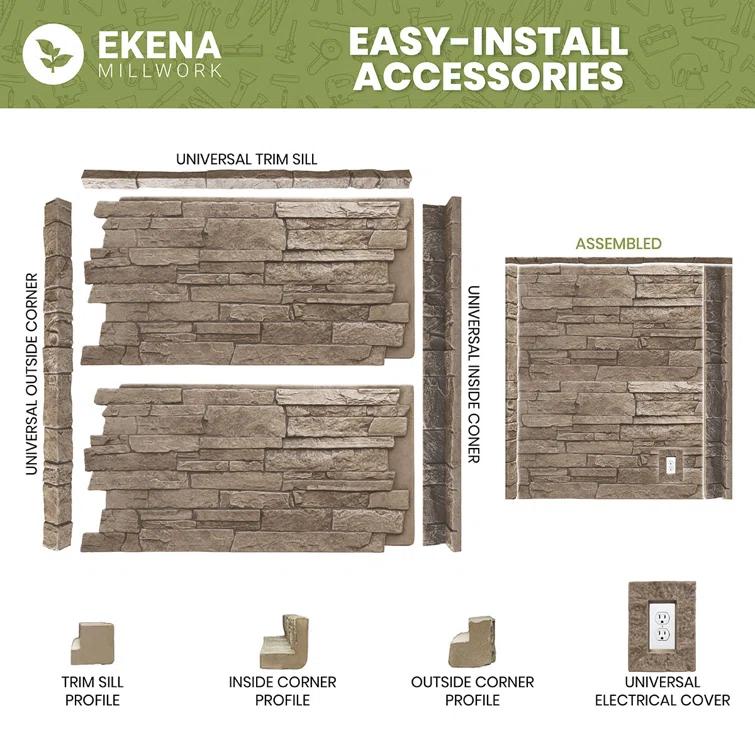 Ekena Millwork EverStone Cobblestone Faux Stone Panel