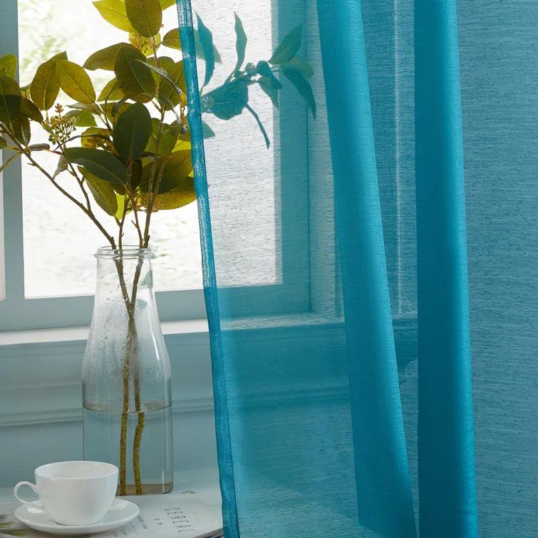 Ebern Designs Lauren Solid Color Semi-Sheer Rod Pocket Curtain Panels & Reviews | Wayfair