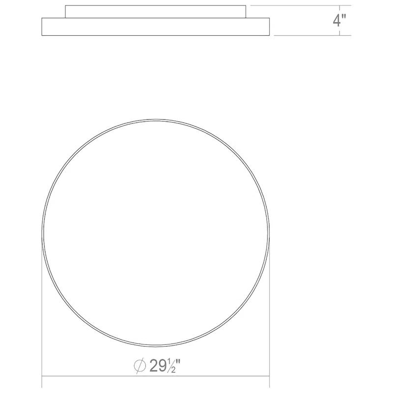 Pi Bright Satin Aluminum 8" LED Flush Mount Light