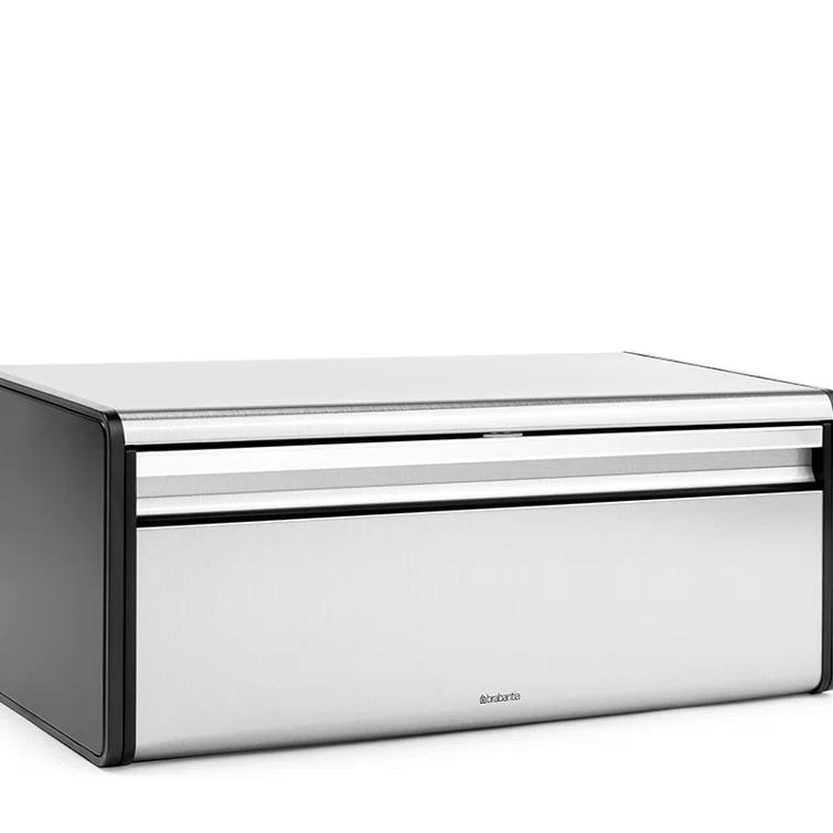 Brabantia Fall Front Bread Box, Matte Steel Fingerprint Proof
