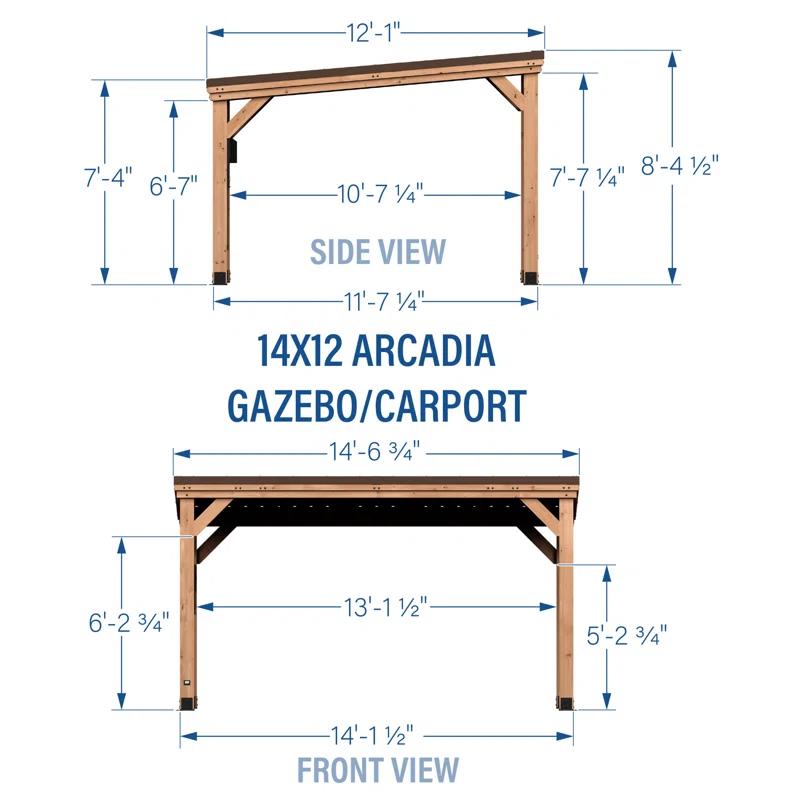 Backyard Discovery Backyard Discovery 14 X 12 Arcadia Sloped Roof Gazebo
