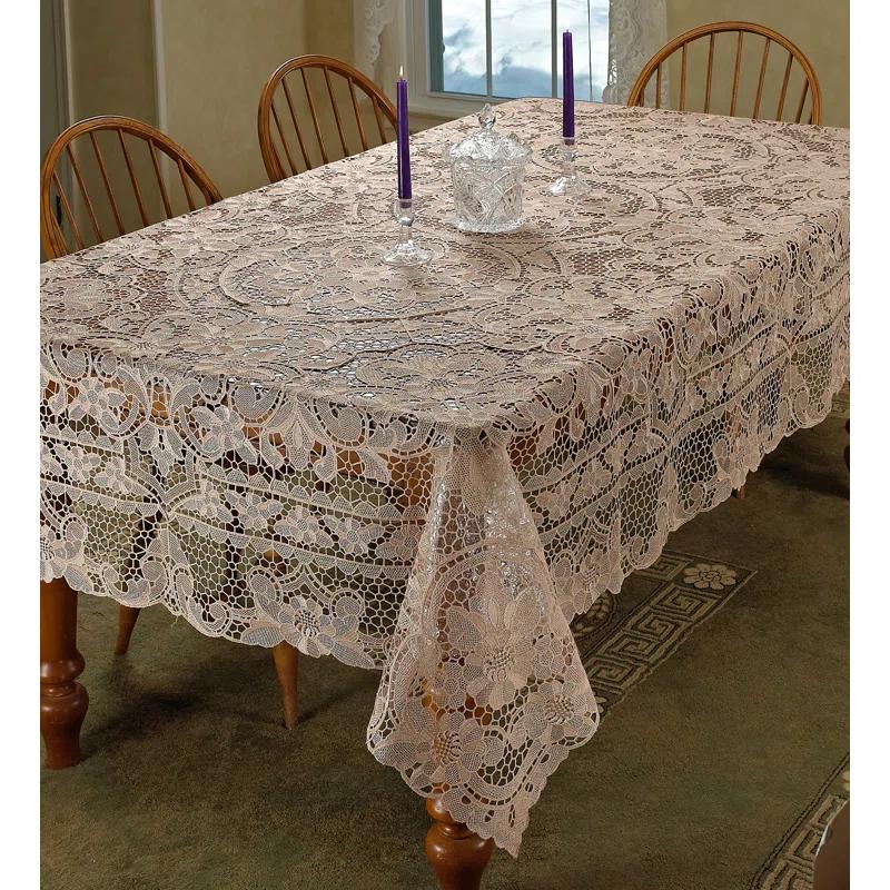 Violet Linen Crystal Lace Tablecloth